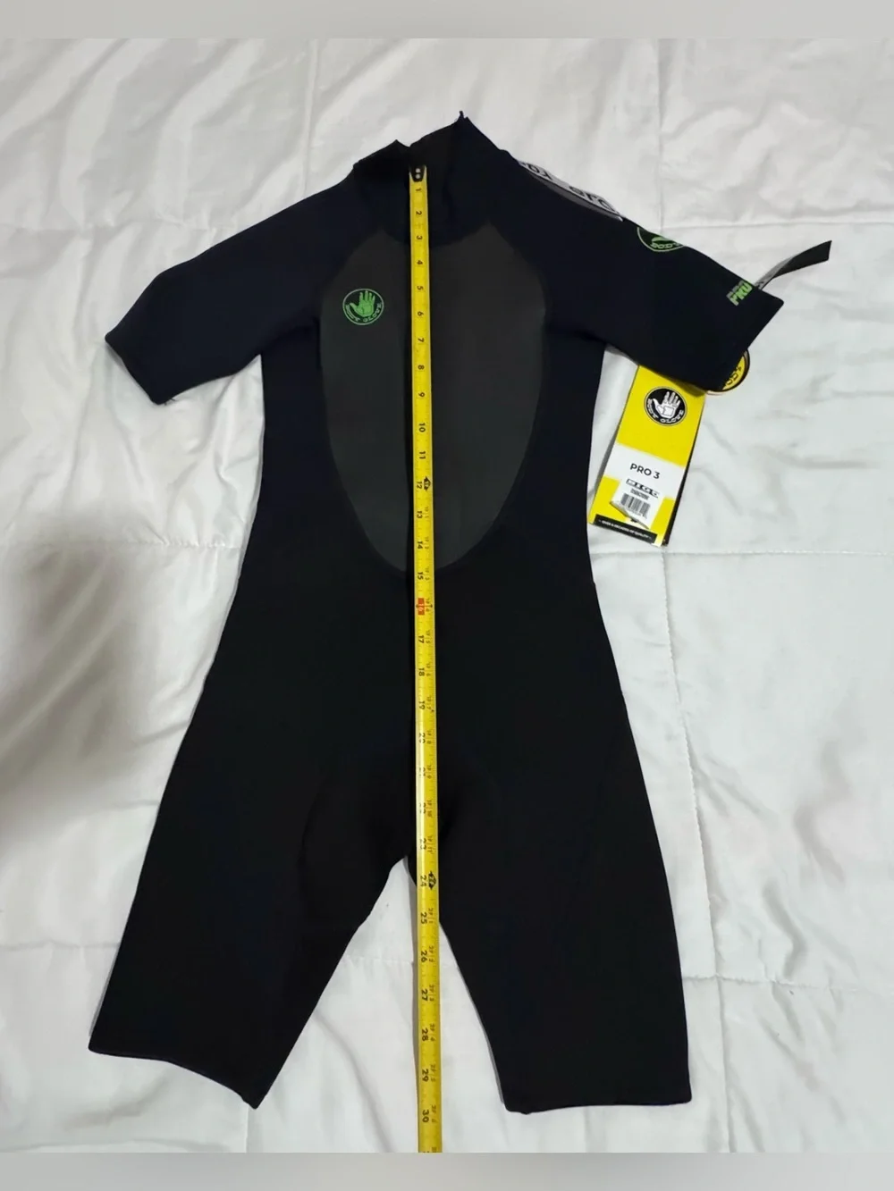 Body Glove Pro3 Kids Black Shorty Wetsuit with Green Logo